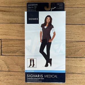 Sigvaris Women’s Black Knee-High Compression Knee High - Lightweight Cotton